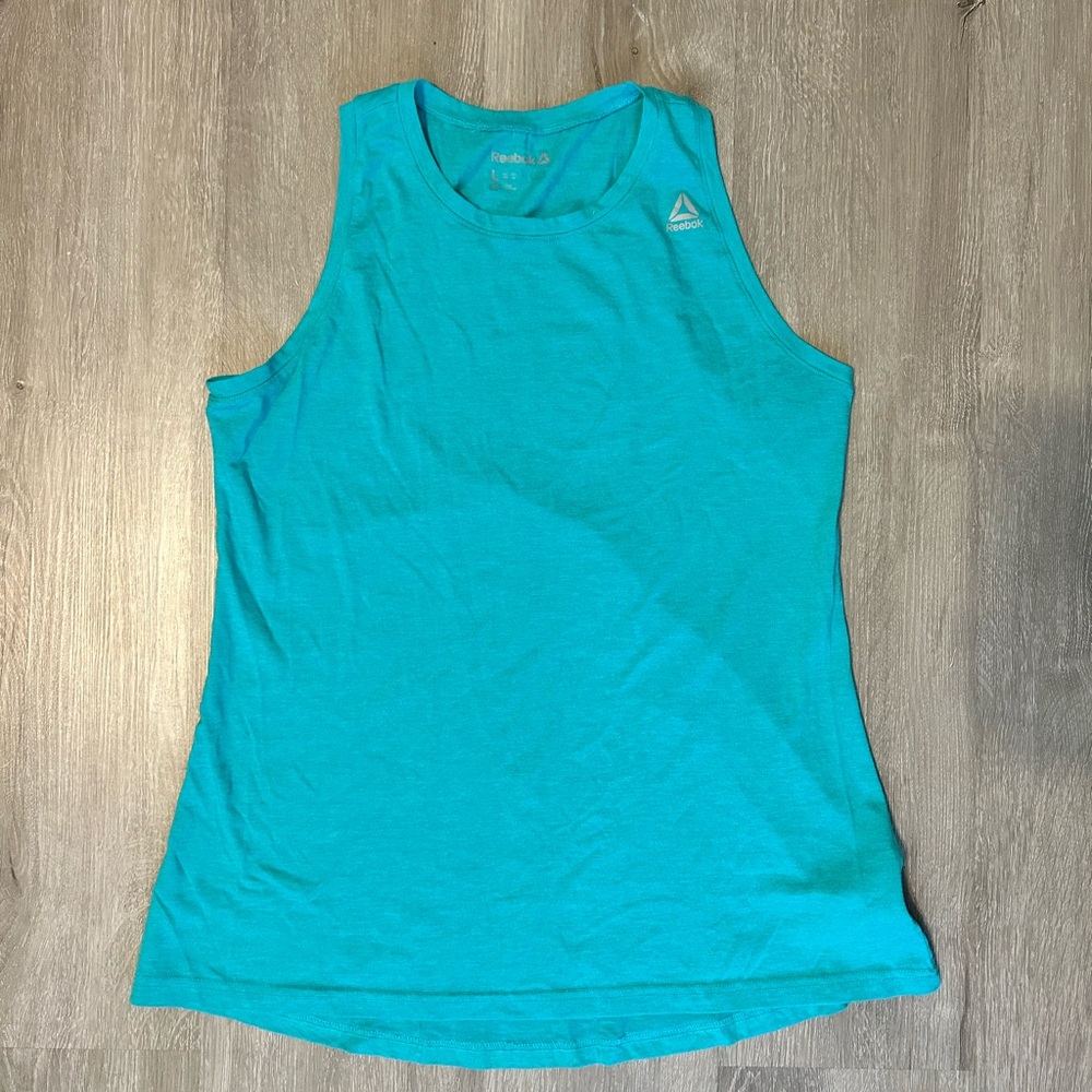 Reebok Teal high neck tank Lg